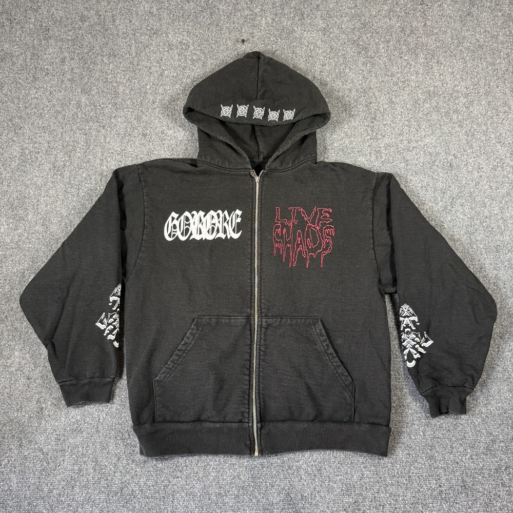 Ken Carson's "Live Chaos" "A Great Chaos" tour Hoodie Y2K Skull Grunge M-L